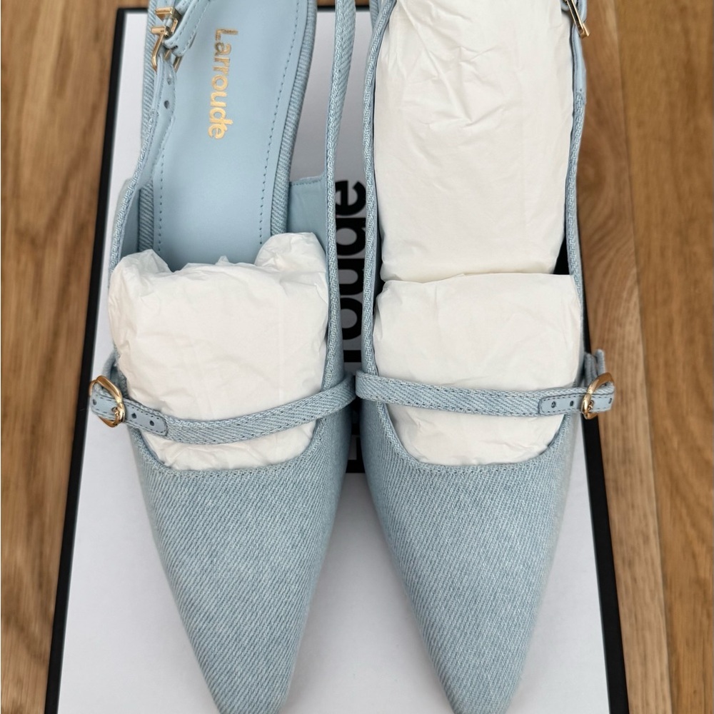 Larroude Denim Maya Light Blue Women's Shoes